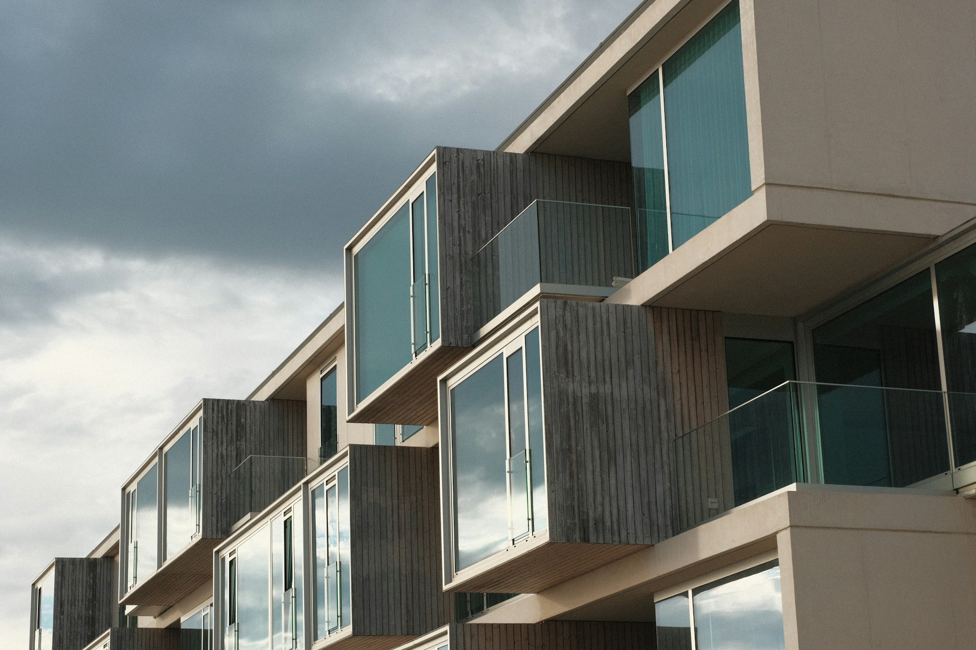 new construction block of apartments